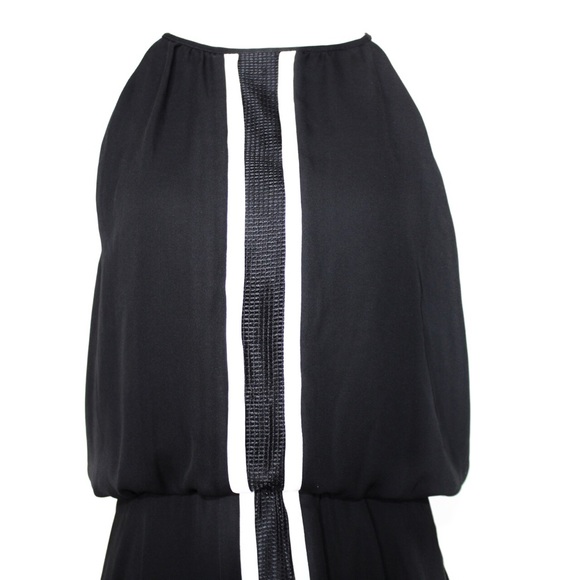 Parker Black High-Low Blouson Halter Dress Small - Picture 6 of 14